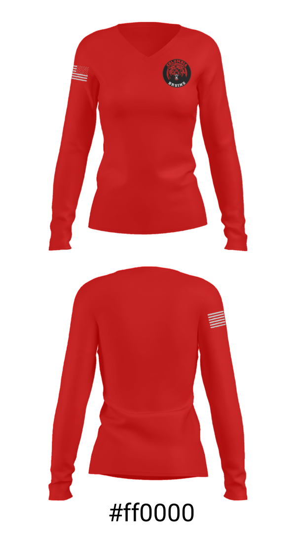 Women's Long Sleeve Vneck Shirt, Columbia High School Basketball, Men's Basketball, Teamtime, Team time, sublimation, custom sports apparel, team uniforms, spirit wear, spiritwear, sports uniforms, custom shirts, team store, custom team store, fundraiser sports, apparel fundraiser