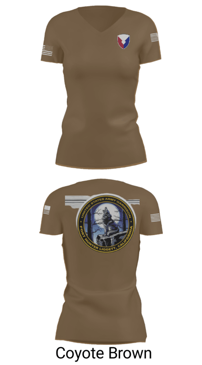 USAG Fort Hunter Liggett 63264859 Women's Short Sleeve V-neck Shirt - 12