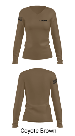 Women's Long Sleeve Vneck Shirt, E CO 21BEB, Army, Teamtime, Team time, sublimation, custom sports apparel, team uniforms, spirit wear, spiritwear, sports uniforms, custom shirts, team store, custom team store, fundraiser sports, apparel fundraiser