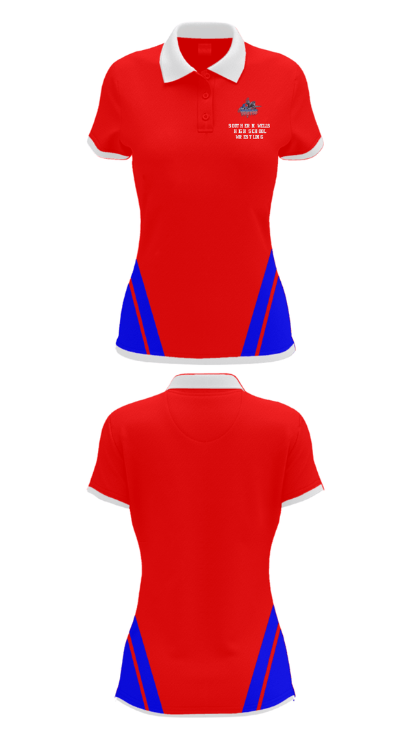 Women's Short Sleeve Performance Polo, Southern Wells High School Wrestling, Wrestling, Teamtime, Team time, sublimation, custom sports apparel, team uniforms, spirit wear, spiritwear, sports uniforms, custom shirts, team store, custom team store, fundraiser sports, apparel fundraiser
