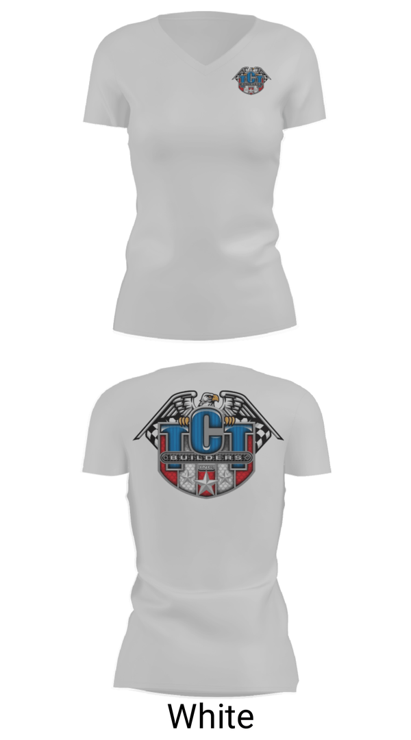 Women's Short Sleeve Vneck Shirt, TCT Builders Inc., , Teamtime, Team time, sublimation, custom sports apparel, team uniforms, spirit wear, spiritwear, sports uniforms, custom shirts, team store, custom team store, fundraiser sports, apparel fundraiser