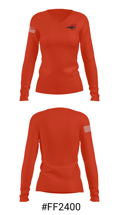 Perry High School Softball 23229764 Women's Long Sleeve V-neck Shirt - 20