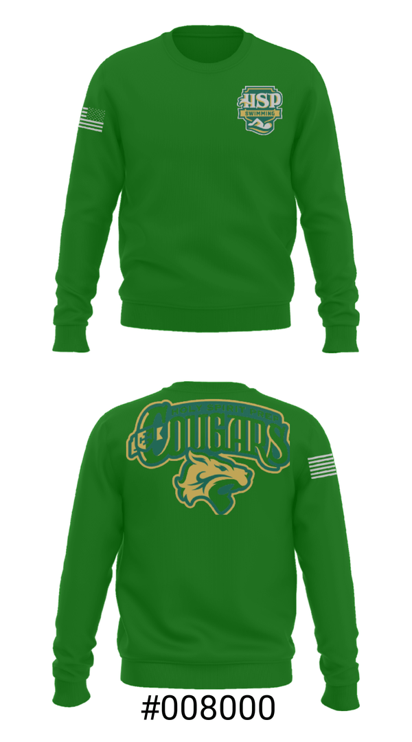 Crew Neck Sweatshirt, Holy Spirit Preparatory Upper School Swimming, Swimming, Teamtime, Team time, sublimation, custom sports apparel, team uniforms, spirit wear, spiritwear, sports uniforms, custom shirts, team store, custom team store, fundraiser sports, apparel fundraiser