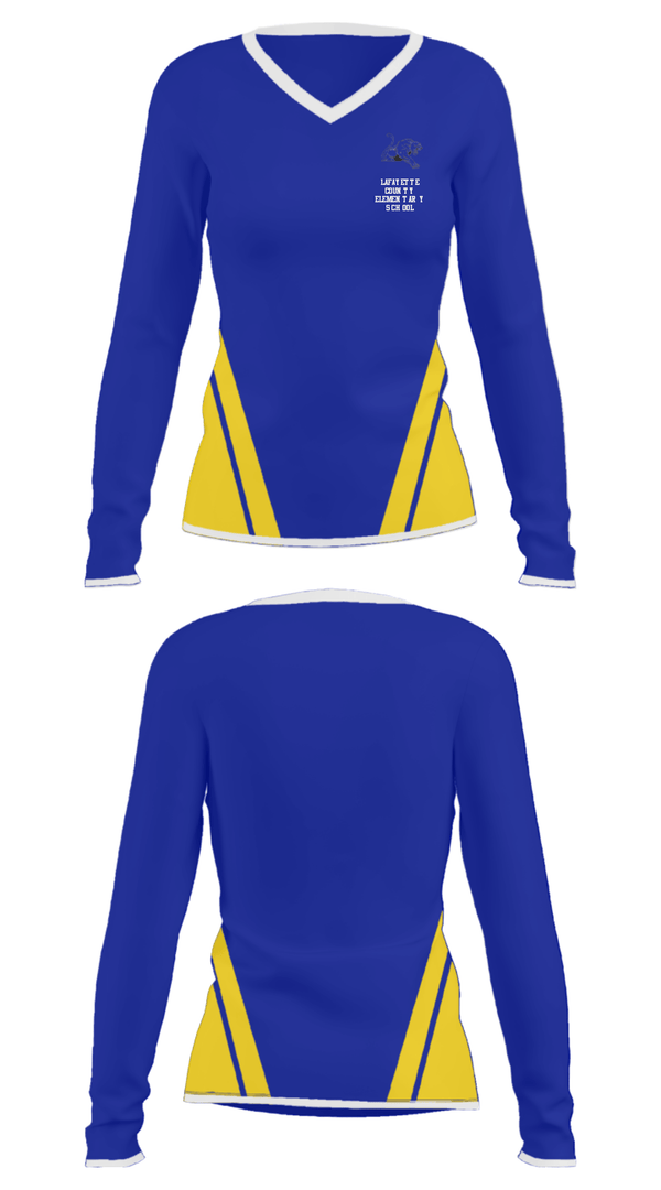 Women's Long Sleeve Vneck Shirt, Lafayette County Elementary School, Spirit Store, Teamtime, Team time, sublimation, custom sports apparel, team uniforms, spirit wear, spiritwear, sports uniforms, custom shirts, team store, custom team store, fundraiser sports, apparel fundraiser