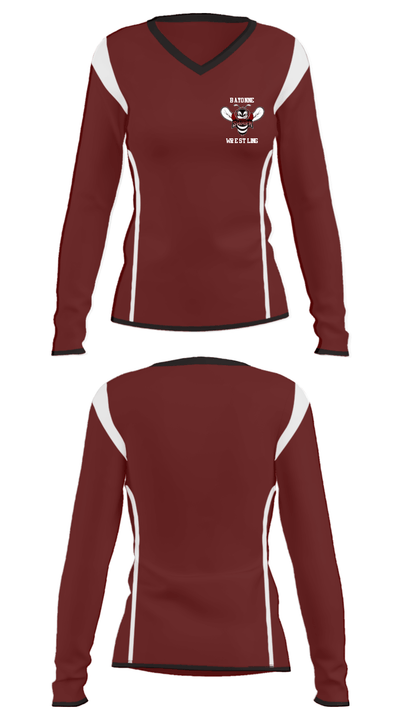 Bayonne High School Wrestling 48956156 Women's Long Sleeve V-neck Shirt - 33