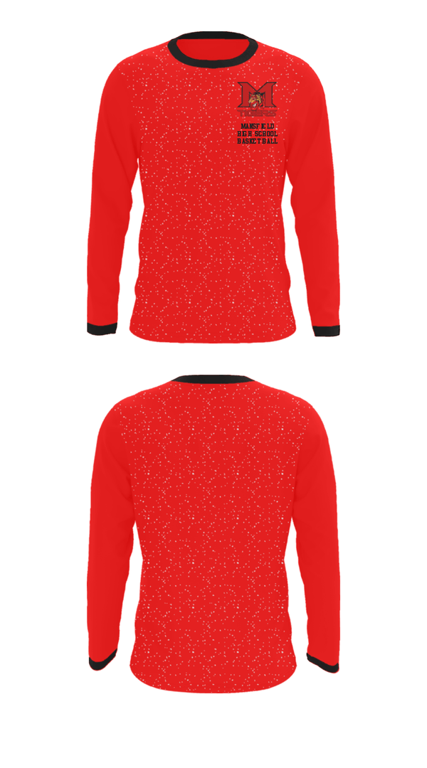 Long Sleeve Performance Shirt, Mansfield High School Basketball, Men's Basketball, Teamtime, Team time, sublimation, custom sports apparel, team uniforms, spirit wear, spiritwear, sports uniforms, custom shirts, team store, custom team store, fundraiser sports, apparel fundraiser