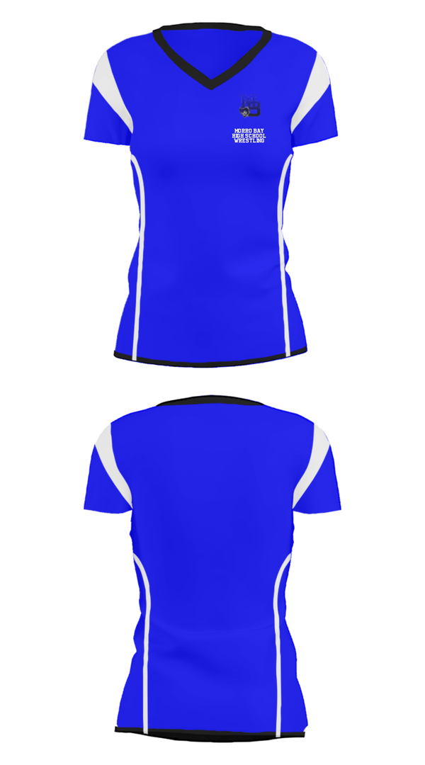 Women's Short Sleeve Vneck Shirt, Morro Bay High School Wrestling, Wrestling, Teamtime, Team time, sublimation, custom sports apparel, team uniforms, spirit wear, spiritwear, sports uniforms, custom shirts, team store, custom team store, fundraiser sports, apparel fundraiser
