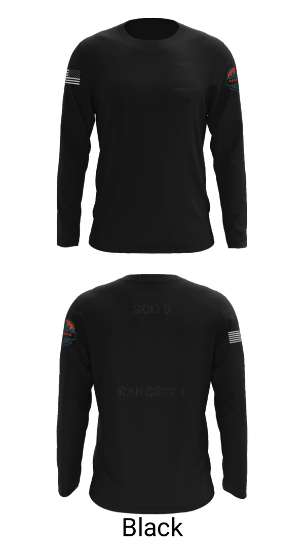 Long Sleeve Performance Shirt, GOD'S GANGSTER, Baseball, Teamtime, Team time, sublimation, custom sports apparel, team uniforms, spirit wear, spiritwear, sports uniforms, custom shirts, team store, custom team store, fundraiser sports, apparel fundraiser