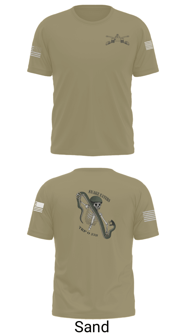 Old School Cotton Feel Shirt, Q Troop 4/278th, Army, Teamtime, Team time, sublimation, custom sports apparel, team uniforms, spirit wear, spiritwear, sports uniforms, custom shirts, team store, custom team store, fundraiser sports, apparel fundraiser