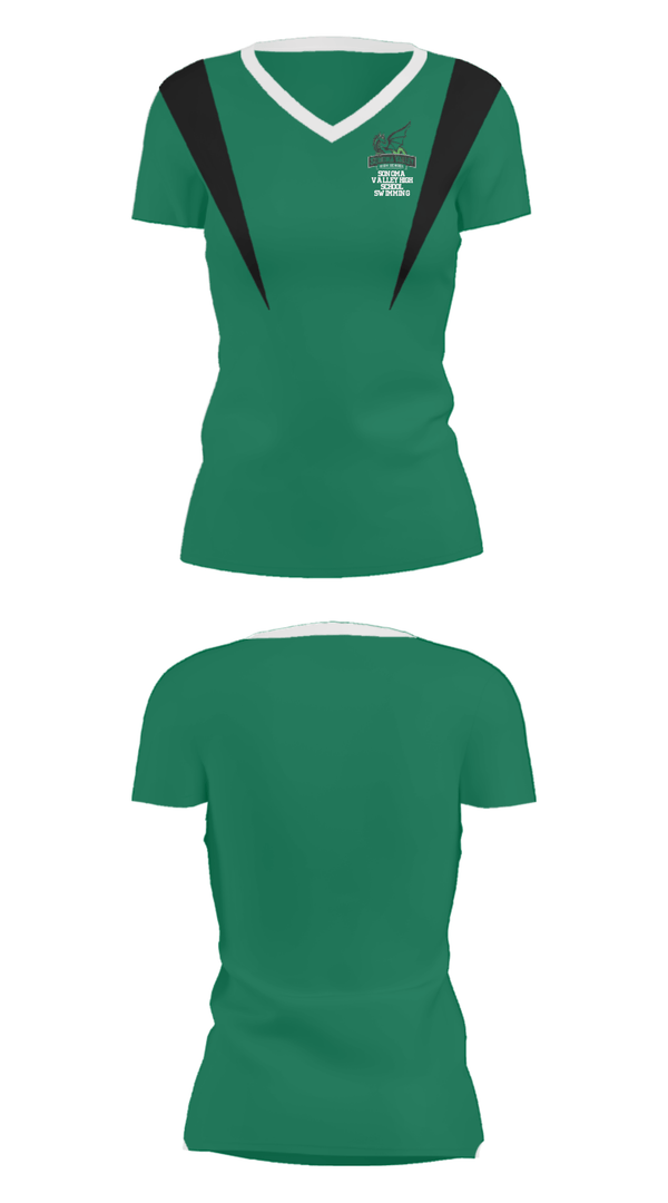 Women's Short Sleeve Vneck Shirt, Sonoma Valley High School Swimming, Swimming, Teamtime, Team time, sublimation, custom sports apparel, team uniforms, spirit wear, spiritwear, sports uniforms, custom shirts, team store, custom team store, fundraiser sports, apparel fundraiser