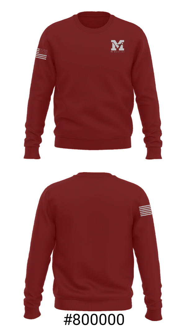 Crew Neck Sweatshirt, Mount Vernon High School Wrestling, Wrestling, Teamtime, Team time, sublimation, custom sports apparel, team uniforms, spirit wear, spiritwear, sports uniforms, custom shirts, team store, custom team store, fundraiser sports, apparel fundraiser