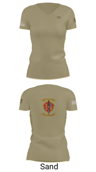 Women's Short Sleeve Vneck Shirt, 3rd. Battalion 7th. Marines, Marines, Teamtime, Team time, sublimation, custom sports apparel, team uniforms, spirit wear, spiritwear, sports uniforms, custom shirts, team store, custom team store, fundraiser sports, apparel fundraiser