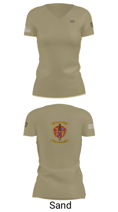 3rd. Battalion 7th. Marines 15768807 Women's Short Sleeve V-neck Shirt - 44