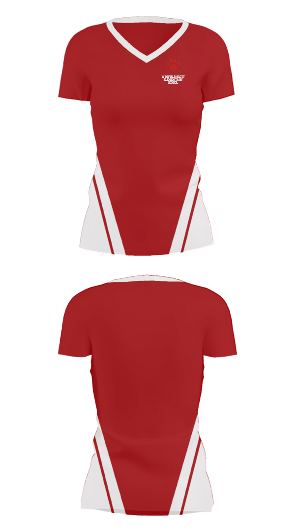 Women's Short Sleeve Vneck Shirt, Winfield Scott Elementary School, Spirit Store, Teamtime, Team time, sublimation, custom sports apparel, team uniforms, spirit wear, spiritwear, sports uniforms, custom shirts, team store, custom team store, fundraiser sports, apparel fundraiser