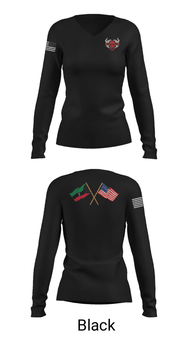 Women's Long Sleeve Vneck Shirt, 802 OD, Army, Teamtime, Team time, sublimation, custom sports apparel, team uniforms, spirit wear, spiritwear, sports uniforms, custom shirts, team store, custom team store, fundraiser sports, apparel fundraiser