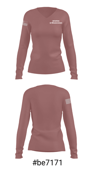Women's Long Sleeve Vneck Shirt, Aviation ordinanceman, Navy, Teamtime, Team time, sublimation, custom sports apparel, team uniforms, spirit wear, spiritwear, sports uniforms, custom shirts, team store, custom team store, fundraiser sports, apparel fundraiser