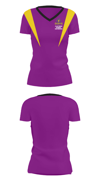 Women's Short Sleeve Vneck Shirt, Clay High School Swimming, Swimming, Teamtime, Team time, sublimation, custom sports apparel, team uniforms, spirit wear, spiritwear, sports uniforms, custom shirts, team store, custom team store, fundraiser sports, apparel fundraiser