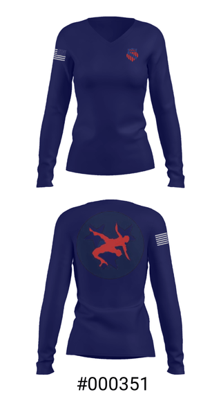 Women's Long Sleeve Vneck Shirt, Tennessee Aau Wrestling, Wrestling, Teamtime, Team time, sublimation, custom sports apparel, team uniforms, spirit wear, spiritwear, sports uniforms, custom shirts, team store, custom team store, fundraiser sports, apparel fundraiser