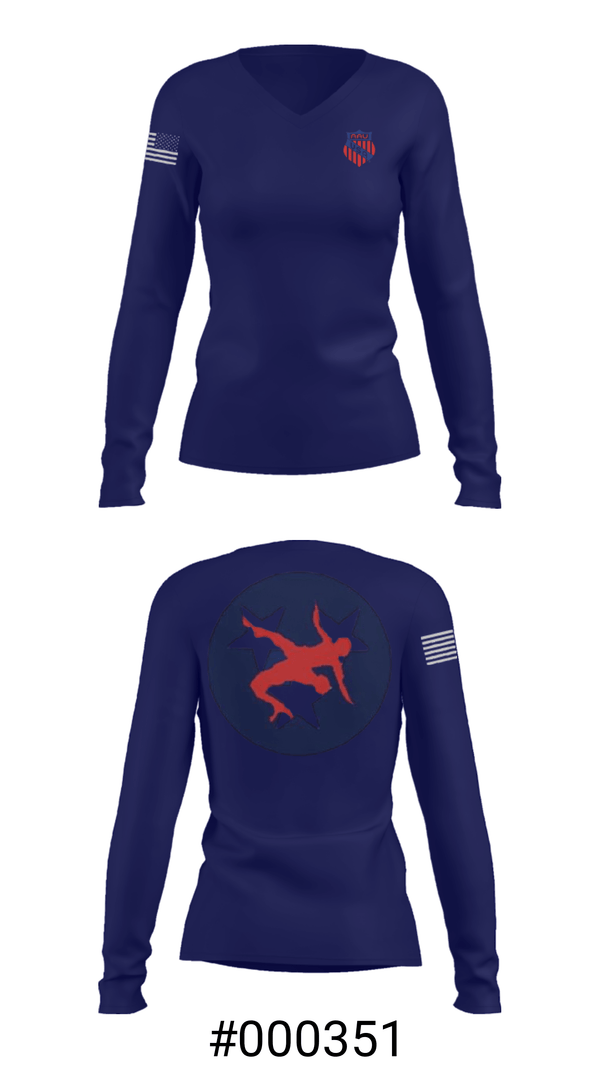 Women's Long Sleeve Vneck Shirt, Tennessee Aau Wrestling, Wrestling, Teamtime, Team time, sublimation, custom sports apparel, team uniforms, spirit wear, spiritwear, sports uniforms, custom shirts, team store, custom team store, fundraiser sports, apparel fundraiser