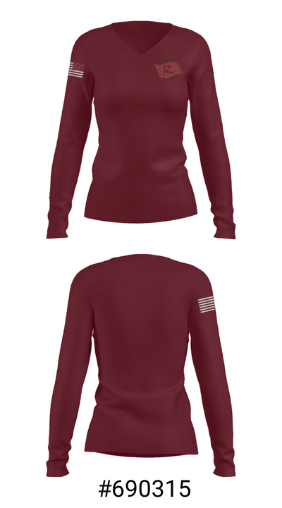Roosevelt Elementary School 94672015 Women's Long Sleeve V-neck Shirt - 20