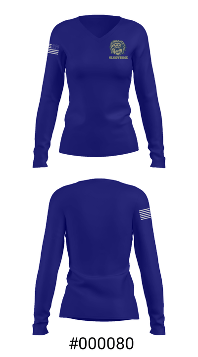 Meadowbrook High School Basketball 48632265 Women's Long Sleeve V-neck Shirt - 20
