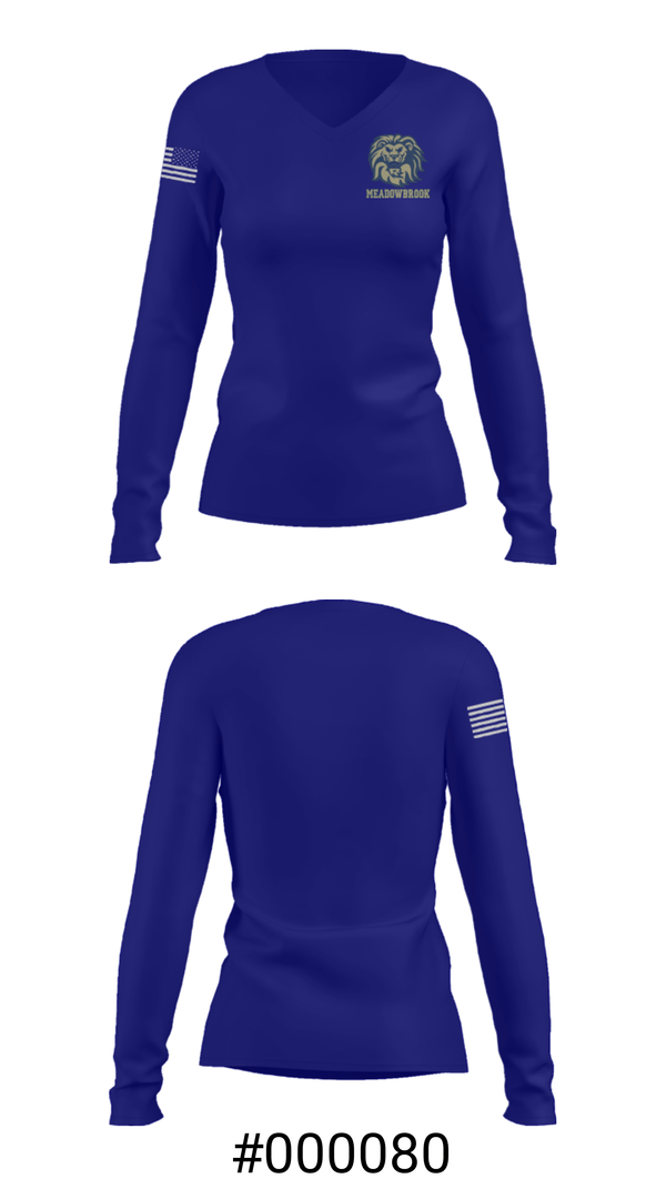 Women's Long Sleeve Vneck Shirt, Meadowbrook High School Basketball, Women's Basketball, Teamtime, Team time, sublimation, custom sports apparel, team uniforms, spirit wear, spiritwear, sports uniforms, custom shirts, team store, custom team store, fundraiser sports, apparel fundraiser