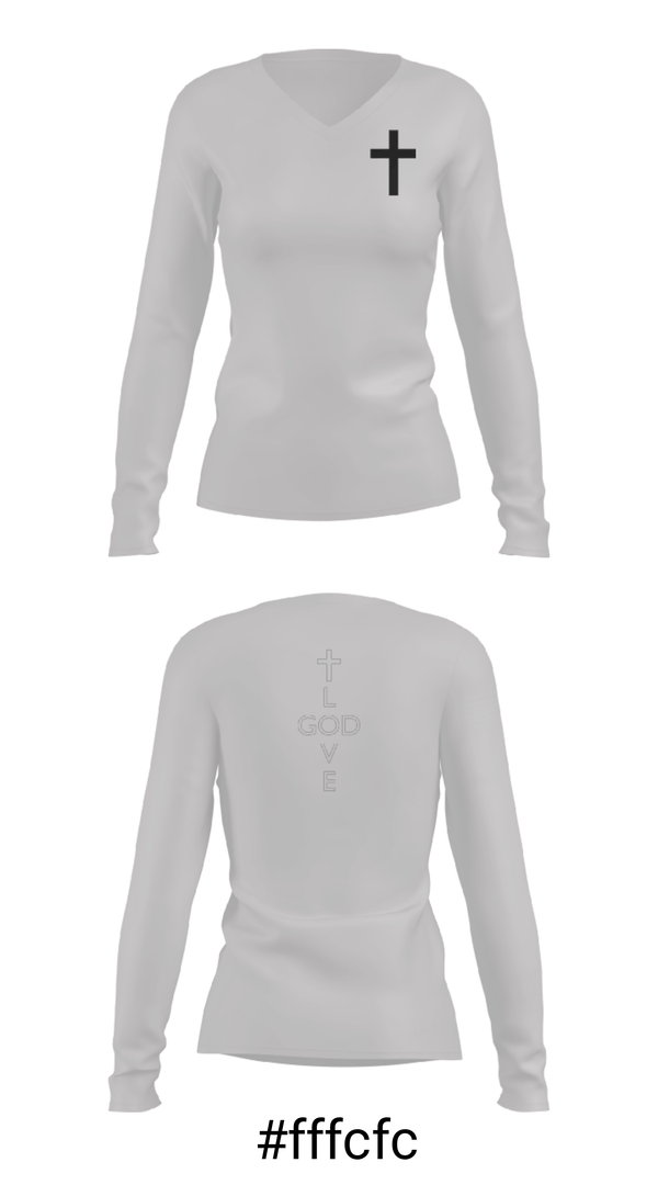 Women's Long Sleeve Vneck Shirt, Believers, Men's Basketball, Teamtime, Team time, sublimation, custom sports apparel, team uniforms, spirit wear, spiritwear, sports uniforms, custom shirts, team store, custom team store, fundraiser sports, apparel fundraiser