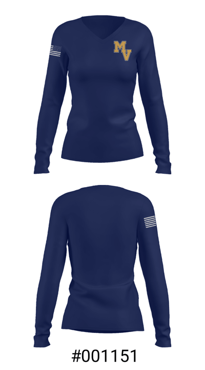 Medomak Valley Panthers 33560962 Women's Long Sleeve V-neck Shirt - 20