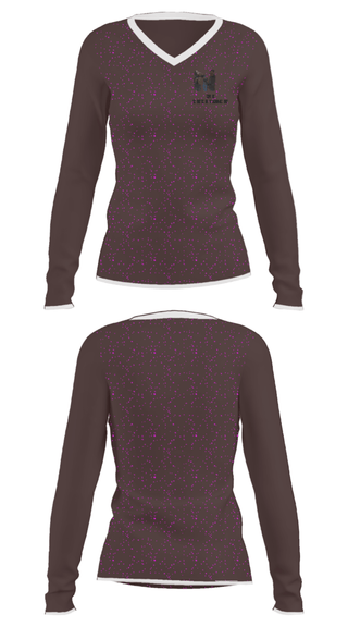 Women's Long Sleeve Vneck Shirt, DHK Entertainment, , Teamtime, Team time, sublimation, custom sports apparel, team uniforms, spirit wear, spiritwear, sports uniforms, custom shirts, team store, custom team store, fundraiser sports, apparel fundraiser