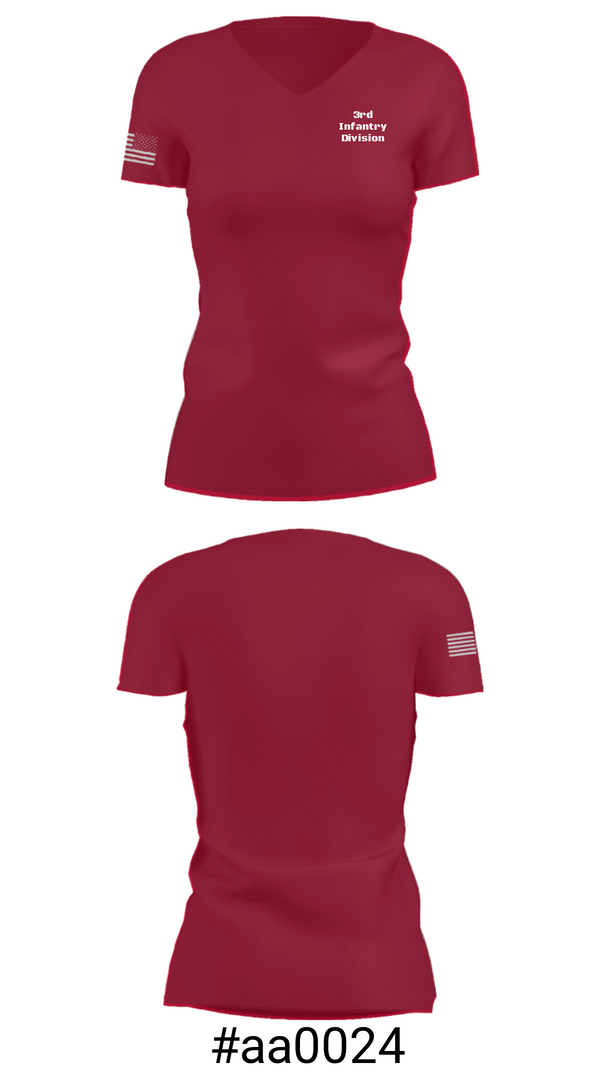Women's Short Sleeve Vneck Shirt, 3rd Infantry Division, , Teamtime, Team time, sublimation, custom sports apparel, team uniforms, spirit wear, spiritwear, sports uniforms, custom shirts, team store, custom team store, fundraiser sports, apparel fundraiser