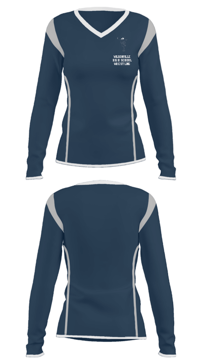 Wilsonville High School Wrestling 77157737 Women's Long Sleeve V-neck Shirt - 31