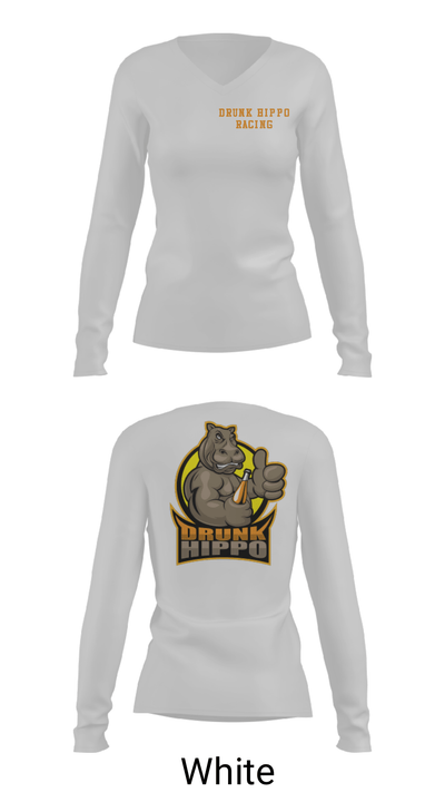 Drunk Hippo Racing 90284790 Women's Long Sleeve V-neck Shirt - 6