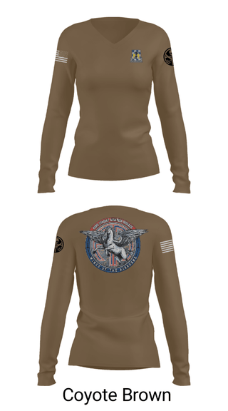 Women's Long Sleeve Vneck Shirt, , Army, Teamtime, Team time, sublimation, custom sports apparel, team uniforms, spirit wear, spiritwear, sports uniforms, custom shirts, team store, custom team store, fundraiser sports, apparel fundraiser