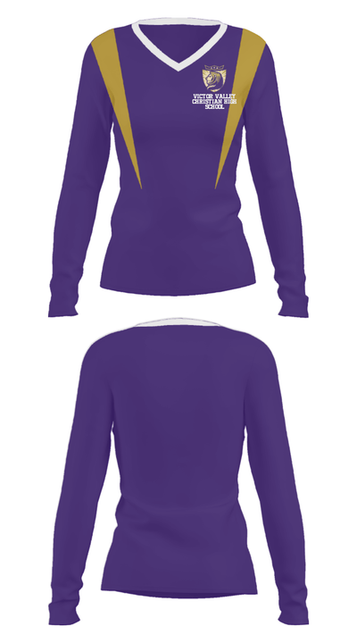 Victor Valley Christian High School 28915688 Women's Long Sleeve V-neck Shirt - 29