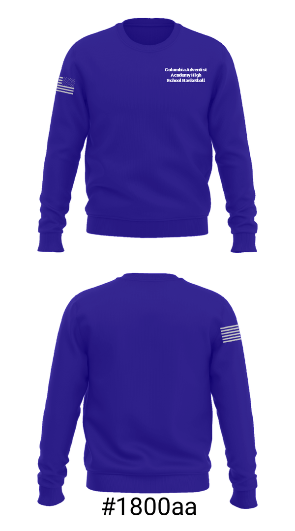 Crew Neck Sweatshirt, Columbia Adventist Academy High School Basketball, Men's Basketball, Teamtime, Team time, sublimation, custom sports apparel, team uniforms, spirit wear, spiritwear, sports uniforms, custom shirts, team store, custom team store, fundraiser sports, apparel fundraiser