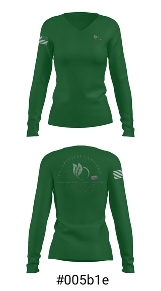 Women's Long Sleeve Vneck Shirt, M&J GREENERY LANDSCAPE, , Teamtime, Team time, sublimation, custom sports apparel, team uniforms, spirit wear, spiritwear, sports uniforms, custom shirts, team store, custom team store, fundraiser sports, apparel fundraiser
