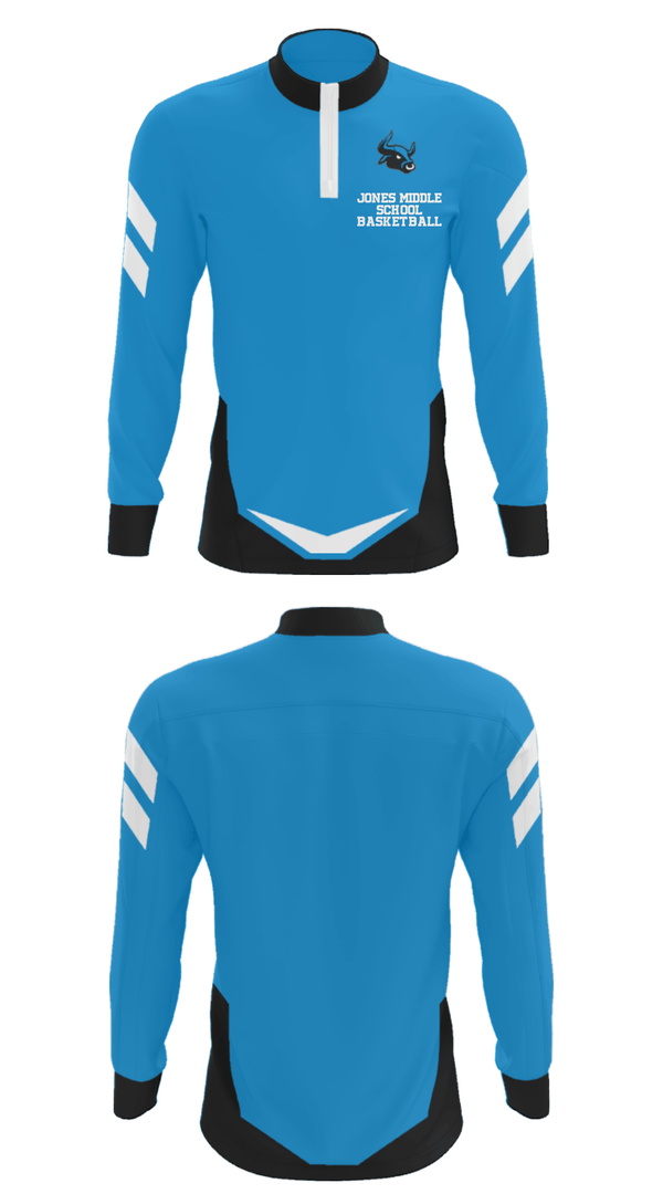 Quarter Zip Jacket, Jones Middle School Basketball, Men's Basketball, Teamtime, Team time, sublimation, custom sports apparel, team uniforms, spirit wear, spiritwear, sports uniforms, custom shirts, team store, custom team store, fundraiser sports, apparel fundraiser