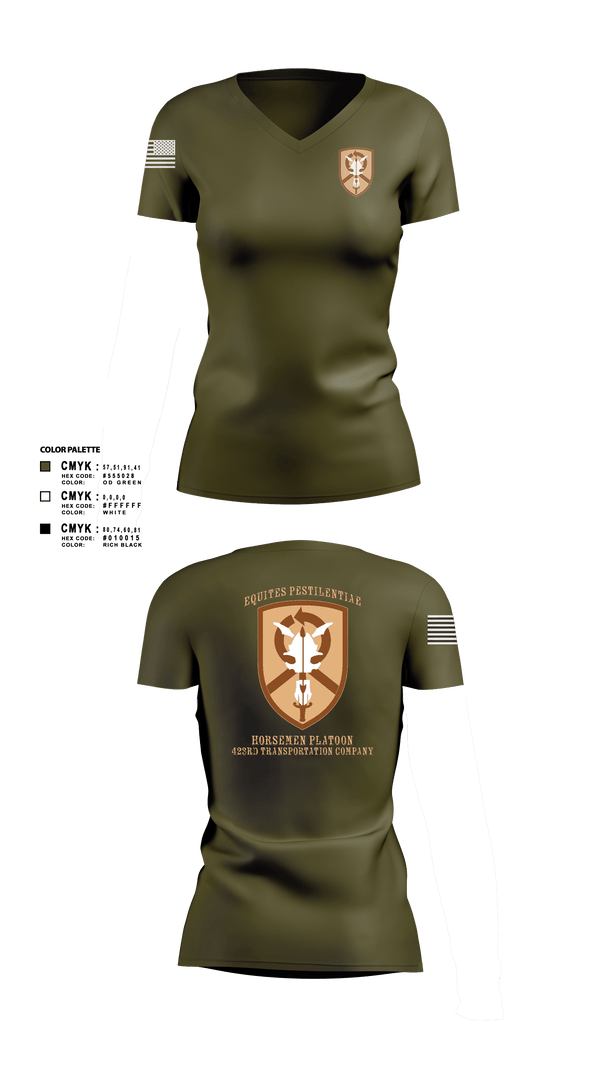 Women's Short Sleeve Vneck Shirt, 1st Platoon, 423 TC1st Platoon, 423 TC, , Teamtime, Team time, sublimation, custom sports apparel, team uniforms, spirit wear, spiritwear, sports uniforms, custom shirts, team store, custom team store, fundraiser sports, apparel fundraiser