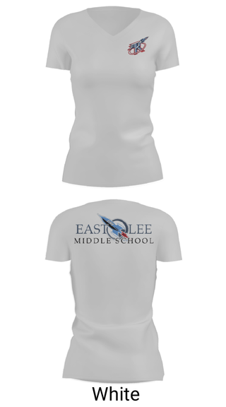 Women's Short Sleeve Vneck Shirt, East Lee Middle School, Spirit Store, Teamtime, Team time, sublimation, custom sports apparel, team uniforms, spirit wear, spiritwear, sports uniforms, custom shirts, team store, custom team store, fundraiser sports, apparel fundraiser