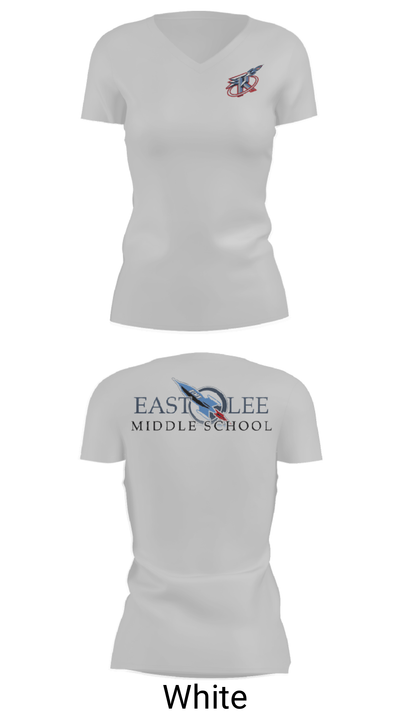 East Lee Middle School 12077340 Women's Short Sleeve V-neck Shirt - 7