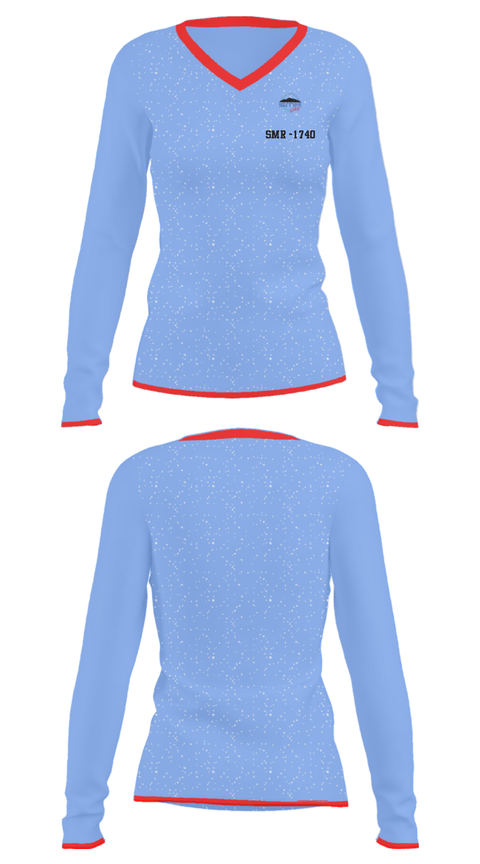 Women's Long Sleeve Vneck Shirt, SMR -1740, Football, Teamtime, Team time, sublimation, custom sports apparel, team uniforms, spirit wear, spiritwear, sports uniforms, custom shirts, team store, custom team store, fundraiser sports, apparel fundraiser
