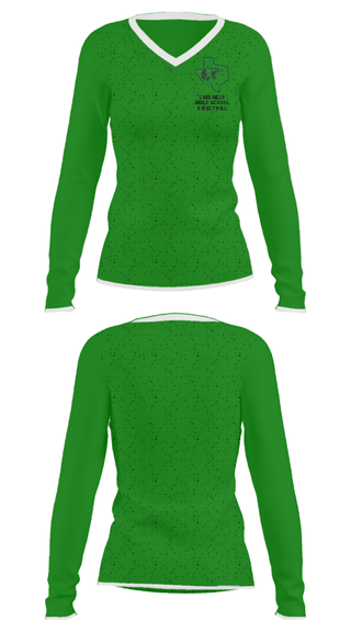 Women's Long Sleeve Vneck Shirt, Caddo Mills Middle School Basketball, Men's Basketball, Teamtime, Team time, sublimation, custom sports apparel, team uniforms, spirit wear, spiritwear, sports uniforms, custom shirts, team store, custom team store, fundraiser sports, apparel fundraiser