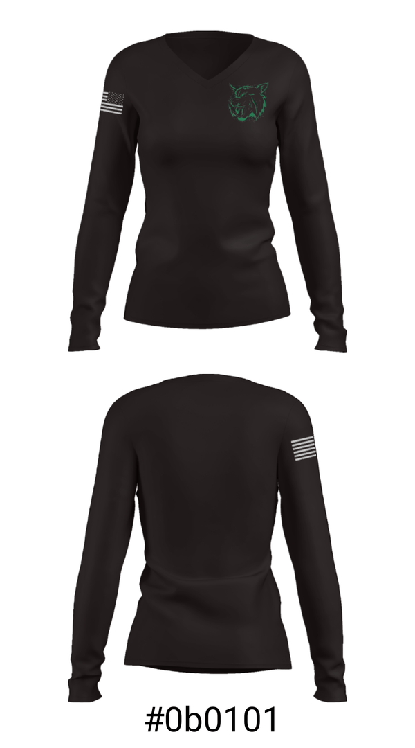 Women's Long Sleeve Vneck Shirt, Houghton Lake Jr/Sr High School, Spirit Store, Teamtime, Team time, sublimation, custom sports apparel, team uniforms, spirit wear, spiritwear, sports uniforms, custom shirts, team store, custom team store, fundraiser sports, apparel fundraiser