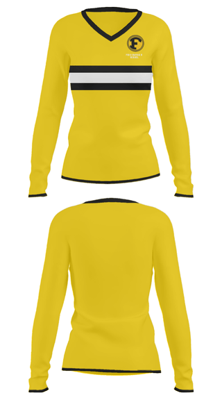 Women's Long Sleeve Vneck Shirt, Ferriday High School, Spirit Store, Teamtime, Team time, sublimation, custom sports apparel, team uniforms, spirit wear, spiritwear, sports uniforms, custom shirts, team store, custom team store, fundraiser sports, apparel fundraiser