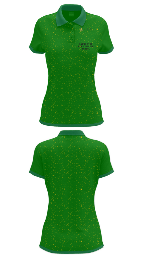 Women's Short Sleeve Performance Polo, Saint Leo the Great Catholic School, Spirit Store, Teamtime, Team time, sublimation, custom sports apparel, team uniforms, spirit wear, spiritwear, sports uniforms, custom shirts, team store, custom team store, fundraiser sports, apparel fundraiser