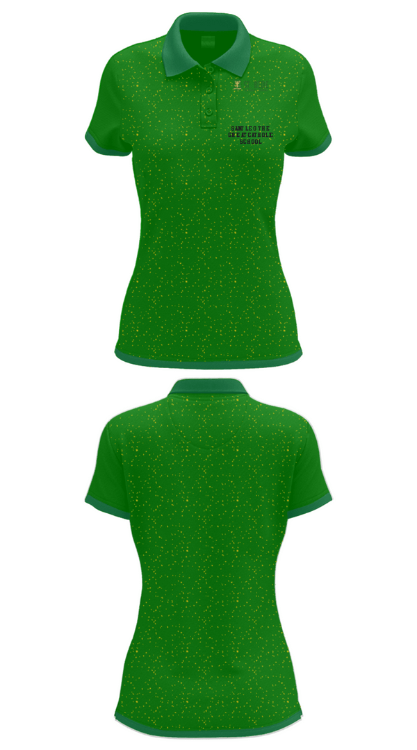 Women's Short Sleeve Performance Polo, Saint Leo the Great Catholic School, Spirit Store, Teamtime, Team time, sublimation, custom sports apparel, team uniforms, spirit wear, spiritwear, sports uniforms, custom shirts, team store, custom team store, fundraiser sports, apparel fundraiser