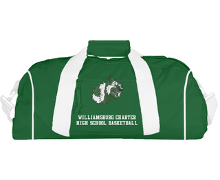 Duffle Bag, Williamsburg Charter High School Basketball, Women's Basketball, Teamtime, Team time, sublimation, custom sports apparel, team uniforms, spirit wear, spiritwear, sports uniforms, custom shirts, team store, custom team store, fundraiser sports, apparel fundraiser