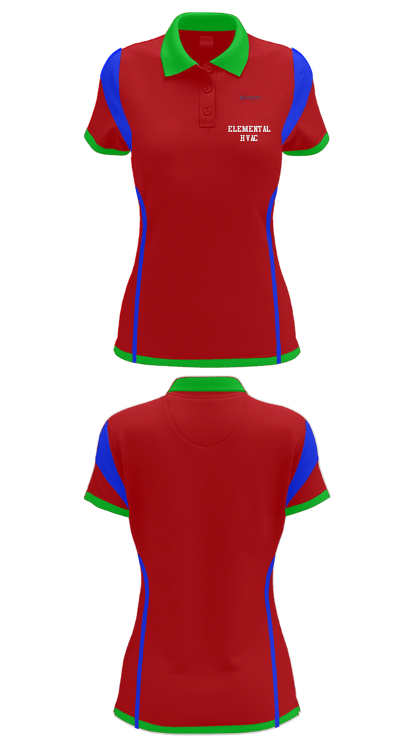 Women's Short Sleeve Performance Polo, Elemental HVAC, , Teamtime, Team time, sublimation, custom sports apparel, team uniforms, spirit wear, spiritwear, sports uniforms, custom shirts, team store, custom team store, fundraiser sports, apparel fundraiser
