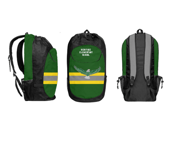 Gear Bag, Heritage Elementary School, Spirit Store, Teamtime, Team time, sublimation, custom sports apparel, team uniforms, spirit wear, spiritwear, sports uniforms, custom shirts, team store, custom team store, fundraiser sports, apparel fundraiser