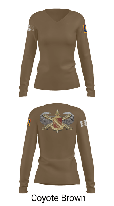 2-44 Air Defense Artillery Regiment 13491150 Women's Long Sleeve V-neck Shirt - 15
